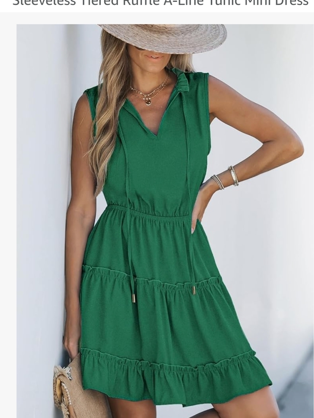 NWT Green Tiered Dress Sz XXL